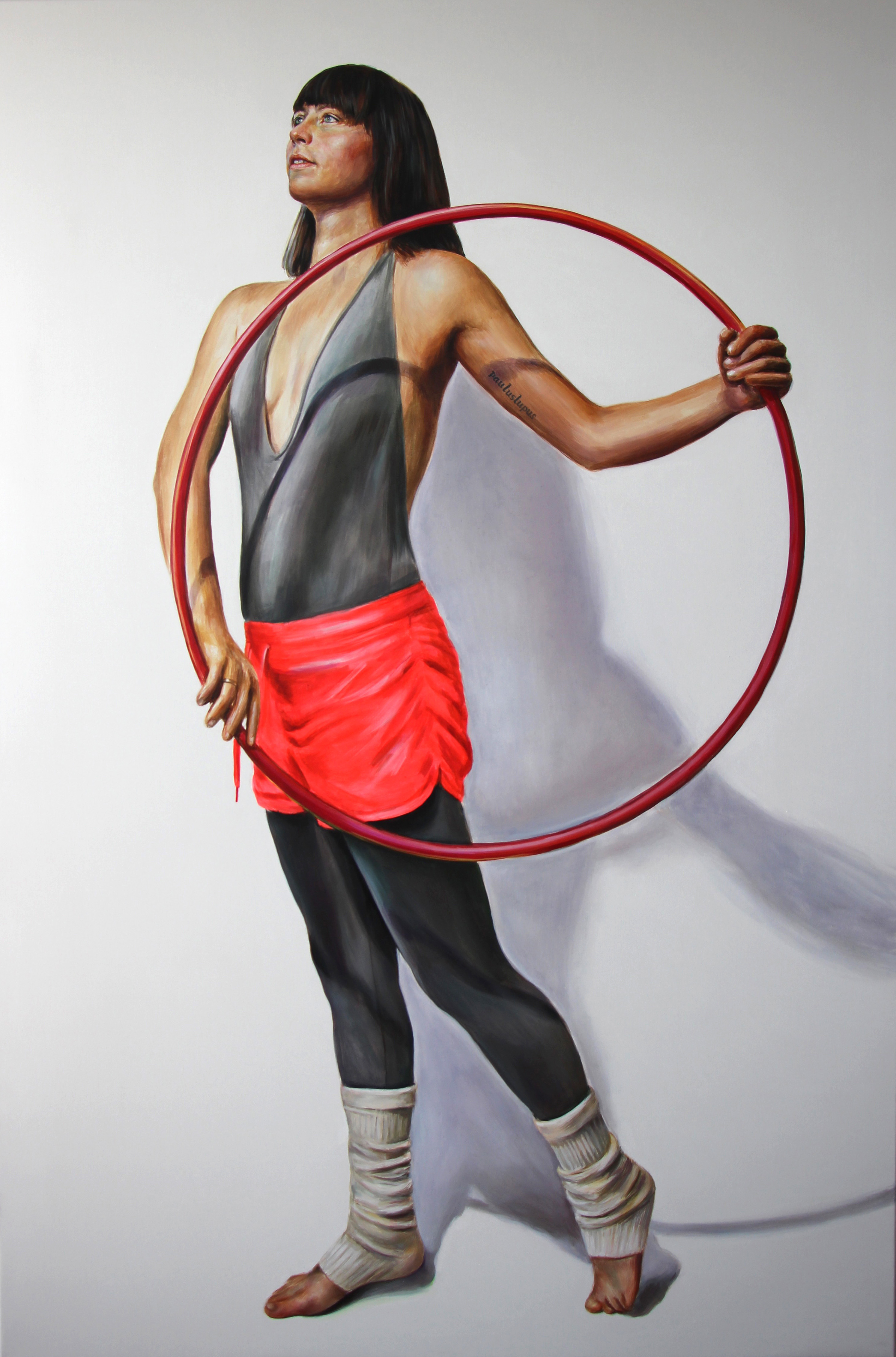 Gymnaste 6 (Anna) - Huile sur toile, 195 x 130 cm, 2017.